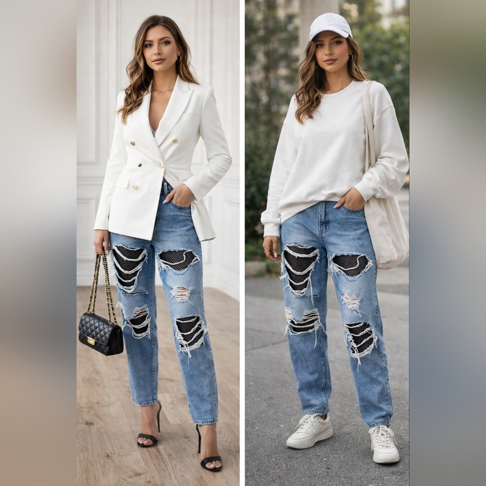 Divided Distressed blue Jeans,Size 10